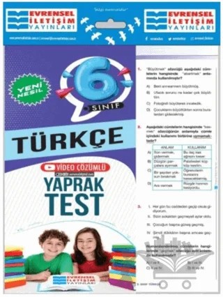 6. Sınıf Türkçe Yeni Nesil Video Çözümlü Yaprak Test – Kolektif – Evrensel İletişim Yayınları kitap kapağı