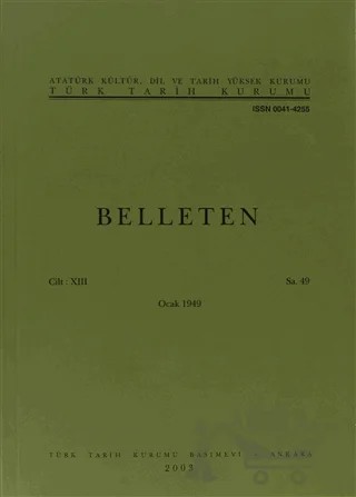 Belleten Sayı: 49 Cilt: 13 – Türk Tarih Kurumu Yayınları kitap kapağı