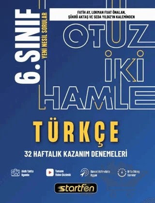 6. Sınıf Türkçe 32 Haftalık Kazanım Denemeleri – Kolektif – Startfen Yayınları kitap kapağı
