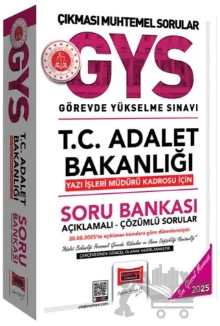 2025 T.C Adalet Bakanlığı Yazı İşleri Müdürü Kadrosu İçin Soru Bankası – Kolektif – Yargı Yayınevi kitap kapağı