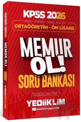 2026 KPSS Genel Yetenek Genel Kültür Ortaöğretim - Ön Lisans Memur Ol Soru Bankası – Kollektif – Yediiklim Yayınları kitap kapağı