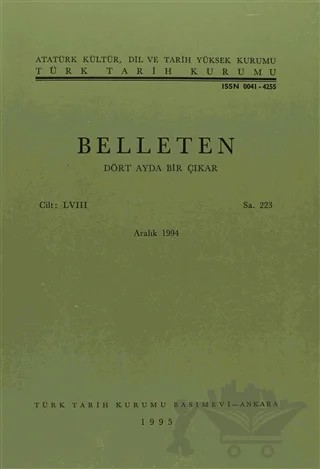 Belleten Sayı: 223 Cilt: 58 – Türk Tarih Kurumu Yayınları kitap kapağı