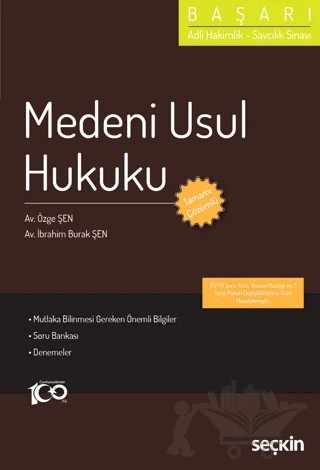 Adli Hakimlik Savcılık Sınavı -BAŞARI - Medeni Usul Hukuku – Özge Şen, İbrahim Burak Şentürk – Seçkin Yayıncılık kitap kapağı
