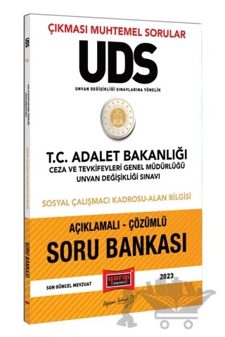 Yargı Yayınları 2023 Adalet Bakanlığı Ceza ve Tevkifevleri Genel Müdürlüğü Unvan Değişikliği Sınavı UDS Sosyal Çalışmacı Kadrosu Alan Bilgisi İçin Açıklamalı Çözümlü Soru Bankası – Kolektif – Yargı Yayınevi kitap kapağı