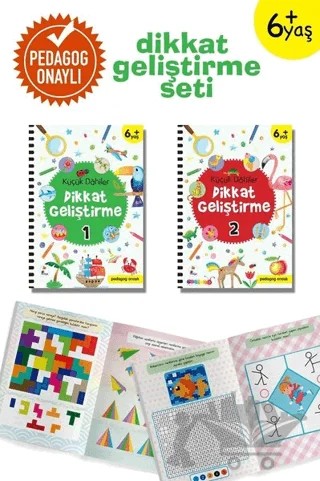 Küçük Dahiler Dikkat Geliştirme Seti (2 Kitap Takım) 6+ Yaş (Pedagog Onaylı) – Kolektif – İndigo Çocuk kitap kapağı
