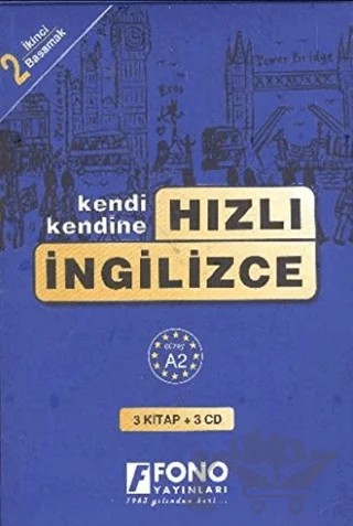 Hızlı İngilizce 2. Basamak (3 kitap + 3 CD) – Bahire Şerif – Fono Yayınları kitap kapağı