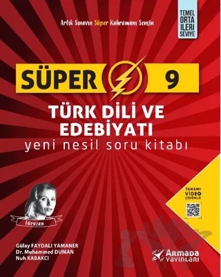 Süper 9 Türk Dili ve Edebiyatı Yeni Nesil Soru Kitabı – Gülay Faydalı Yamaner, Muhammed Duman, Nuh Kabakcı – Armada Yayınları kitap kapağı