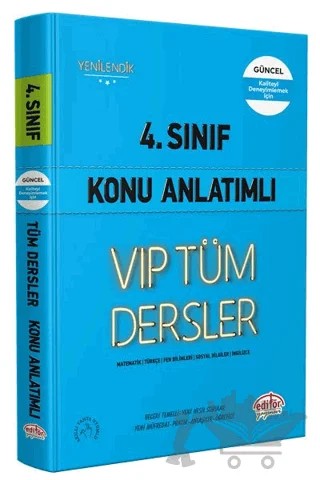 4. Sınıf VIP Tüm Dersler Konu Anlatımlı Mavi Kitap – Kolektif – Editör Yayınevi kitap kapağı
