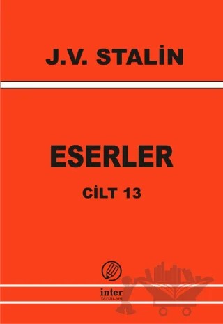 Eserler Cilt 13 – Josef V. Stalin – İnter Yayınları kitap kapağı