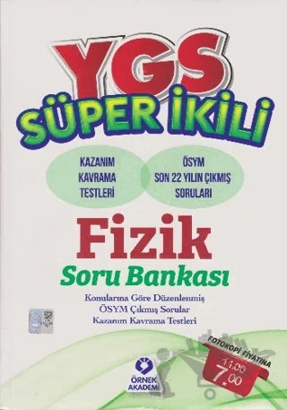 YGS Süper İkili Fizik Soru Bankası – Kolektif – Örnek Akademi kitap kapağı