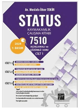 Status Kaymakamlık Çalışma Kitabı 7510 Açıklamalı Ve Çözümlü Soru – M. İlker Tekir – Gazi Kitabevi kitap kapağı