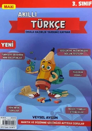 Maxi 3. Sınıf Akıllı Türkçe 2024 - 02 – Maxi Yayıncılık kitap kapağı