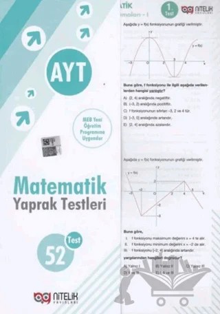 AYT Matematik 52 Yaprak Test – Kolektif – Nitelik Yayınları kitap kapağı