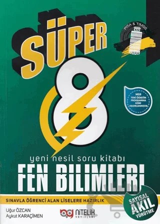 8. Sınıf Süper Fen Bilimleri Soru Kitabı – Uğur Özcan, Aykut Karaçimen – Nitelik Yayınları - Bayilik kitap kapağı