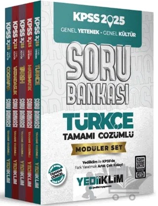 2025 KPSS Genel Yetenek Genel Kültür Tamamı Çözümlü Modüler Set Soru Bankası – Kolektif – Yediiklim Yayınları kitap kapağı