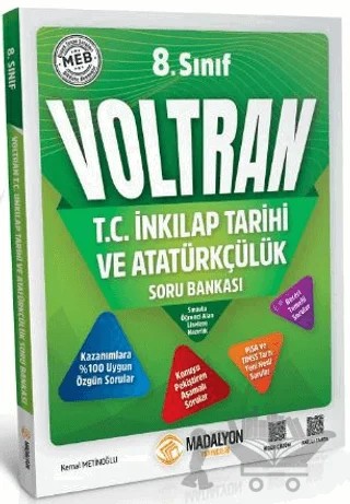 Voltran 8.Sınıf T.C İnkılap Tarihi ve Atatürkçülük Soru Bankası – Kemal Metinoğlu – Madalyon Yayınları kitap kapağı