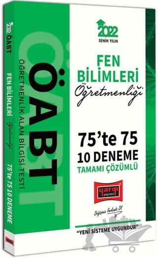 2022 ÖABT Fen Bilimleri Öğretmenliği 75te 75 Tamamı Çözümlü 10 Deneme – Kolektif – Yargı Yayınevi kitap kapağı