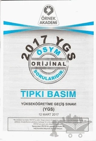 2017 YGS ÖSYM Tıpkı Basım Soru Kitapçığı – Kolektif – Örnek Akademi kitap kapağı