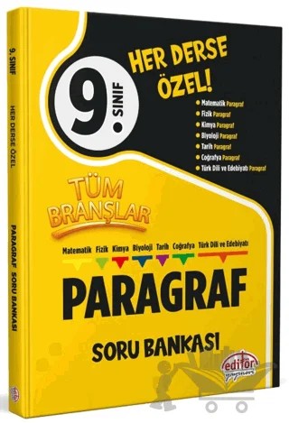 9. Sınıf Tüm Branşlar Paragraf Soru Bankası – Kolektif – Editör Yayınevi kitap kapağı