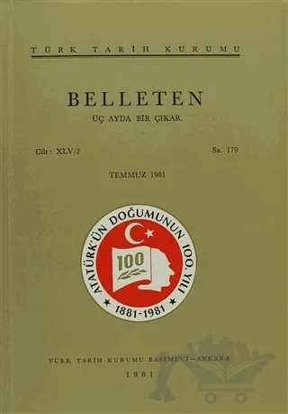 Belleten Sayı: 179 Cilt: 45/2 – Türk Tarih Kurumu Yayınları kitap kapağı