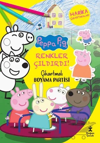 Renkler Çıldırdı - Peppa Pig Çıkartmalı Boyama Partisi – Kolektif – Doğan Çocuk kitap kapağı