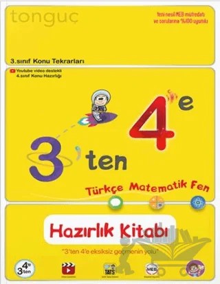3'ten 4'e Hazırlık Kitabı Kitabı – Kolektif – Tonguç Akademi kitap kapağı
