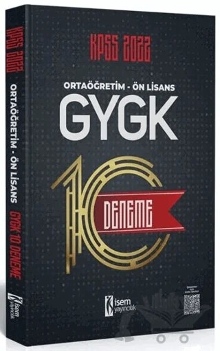 2022 KPSS Ortaöğretim - Ön Lisans GYGK 10 Deneme – Kolektif – İSEM Yayıncılık kitap kapağı