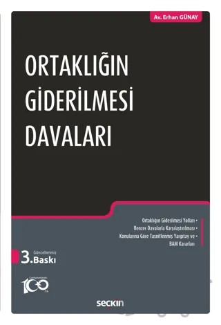 Ortaklığın Giderilmesi Davaları – Erhan Günay – Seçkin Yayıncılık kitap kapağı