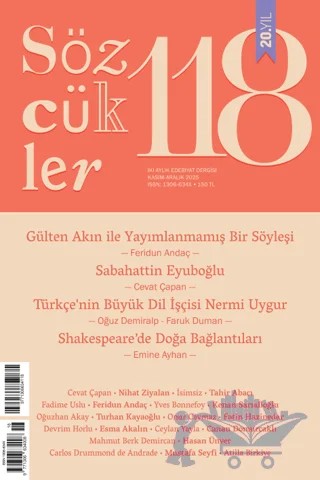 Sözcükler Dergisi 118. Sayı Kasım - Aralık 2025 – Sözcükler Yayınları kitap kapağı