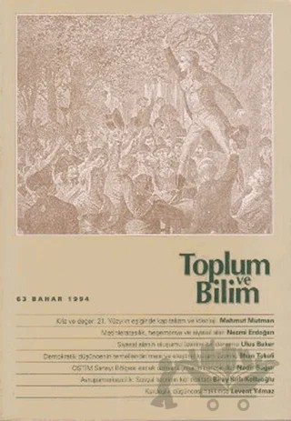 Toplum ve Bilim Sayı: 63 – Birikim Yayınları kitap kapağı