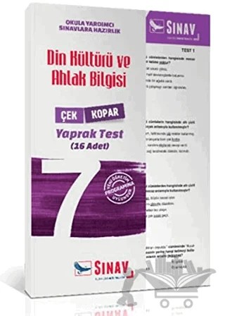 7. Sınıf Din Kültürü ve Ahlak Bilgisi Yaprak Test (16 Adet) – Kolektif – Sınav Yayınları kitap kapağı