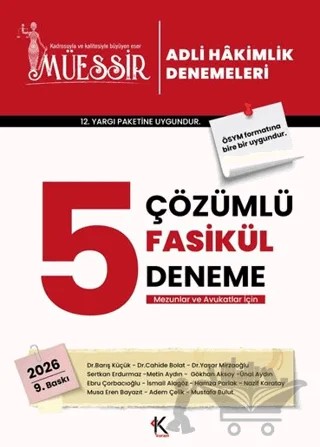 2026 Müessir Adli Hakimlik Çözümlü 5 Deneme – Kolektif – Kuram Kitap kitap kapağı
