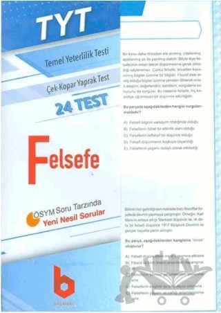 TYT Felsefe Çek - Kopar Yaprak Test – Kolektif – Basamak Yayınları kitap kapağı