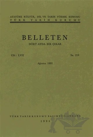 Belleten Sayı: 219 Cilt: 57 – Türk Tarih Kurumu Yayınları kitap kapağı