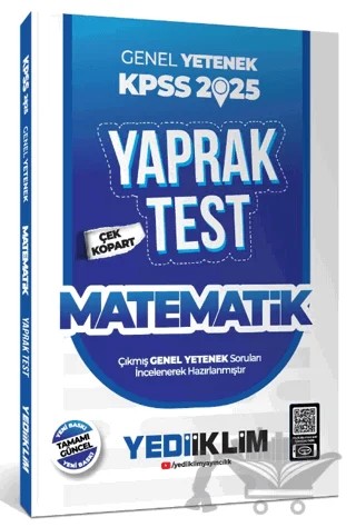 2025 KPSS Genel Yetenek Matematik Çek Kopart Yaprak Test – Kolektif – Yediiklim Yayınları kitap kapağı