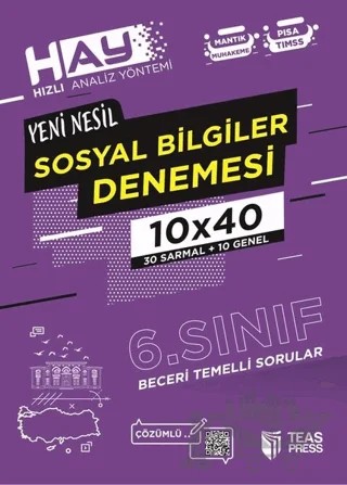 HAY 6. Sınıf Sosyal Bilgiler Branş Deneme – Kolektif – Teas Press kitap kapağı