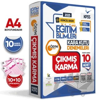 2025 KPSS EĞİTİM BİLİMLERİ ÖSYM Çıkmış Soru Karma Kara Kutu 10lu Paket Deneme Türkiye Geneli Çözümlü – Kolektif – Karakutu Yayın kitap kapağı
