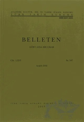 Belleten Sayı: 247 Cilt: 66 – Türk Tarih Kurumu Yayınları kitap kapağı