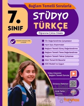 7. Sınıf Stüdyo Türkçe Maarif Modeli – Kolektif – Tudem Yayınları kitap kapağı