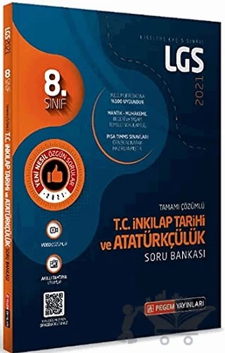 8. Sınıf LGS T.C. İnkılap Tarihi ve Atatürkçülük Tamamı Çözümlü Soru Bankası 2021 – Kolektif – Pegem Akademi Yayıncılık kitap kapağı