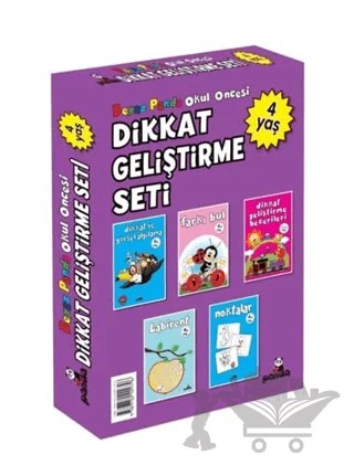 Okul Öncesi 4 Yaş Dikkat Geliştirme Seti (5 Kitap) – Afife Çoruk – Beyaz Panda Yayınları kitap kapağı