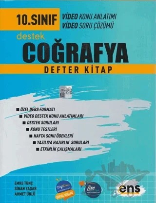 10. Sınıf Coğrafya Destek Defter Kitap – Emre Tunç, Sinan Yaşar, Ahmet Ünlü – ENS Yayınları kitap kapağı
