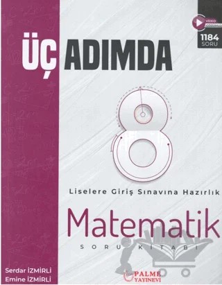 8. Sınıf Üç Adımda Matematik Soru Kitabı – Serdar İzmirli – Palme Yayınları kitap kapağı