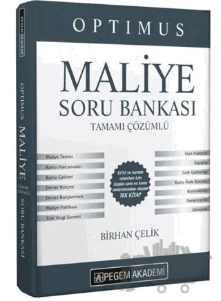KPSS A Grubu Optimus Maliye Tamamı Çözümlü Soru Bankası – Birhan Çelik – Pegem Akademi Yayıncılık kitap kapağı