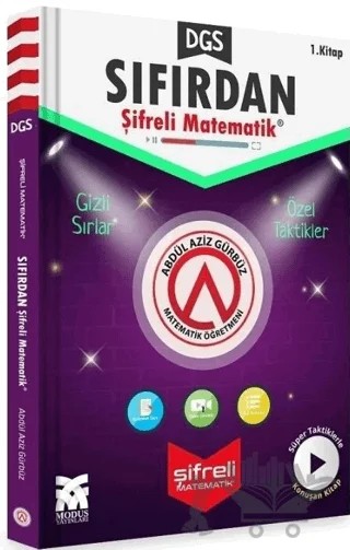 DGS Sıfırdan Şifreli Matematik 1. Kitap – Abdül Aziz Gürbüz – Modus Yayınları kitap kapağı