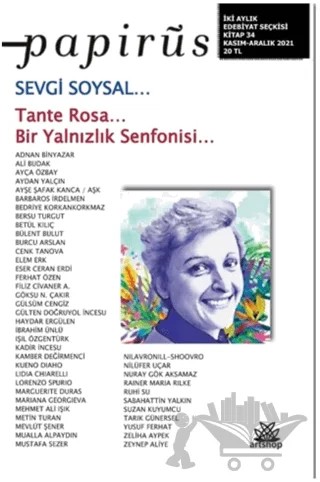 Papirüs İki Aylık Edebiyat Seçkisi Kitap: 34 Kasım-Aralık 2021 – Artshop Yayıncılık kitap kapağı