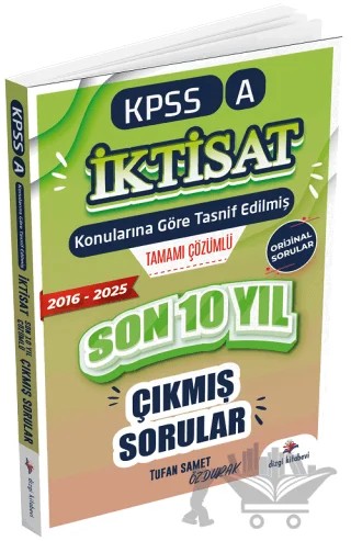 2026 KPSS A Grubu İktisat Çıkmış Sorular Son 10 Yıl Çözümlü – Tufan Samet Özdurak – Dizgi Kitap kitap kapağı