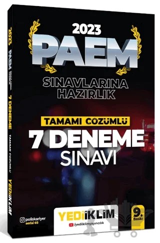 2023 PAEM Sınavlarına Hazırlık Tamamı Çözümlü 7 Deneme Sınavı – Kolektif – Yediiklim Yayınları kitap kapağı
