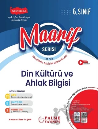 6. Sınıf Maarif Serisi Din Kültürü ve Ahlak Bilgisi Haftalık 39 Deneme – Kezban Sözen Taşkın – Palme Yayınları kitap kapağı