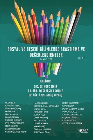 Sosyal ve Beşeri Bilimlerde Araştırma ve Değerlendirmeler Mayıs Cilt 1 – Aytaç Toptaş, Oğuz Diker, Yasin Akyıldız – Gece Kitaplığı kitap kapağı